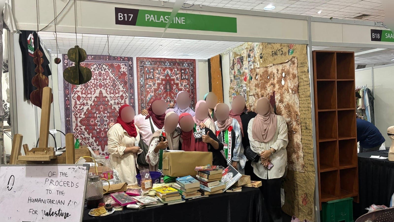 IIOGA Youth Wing fundraising stall at the Palestine fair